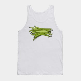 Green beans cartoon illustration Tank Top